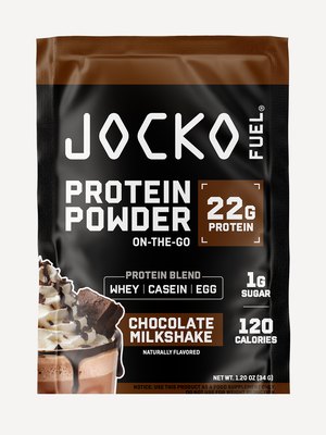 Jocko Fuel single-serve protein packet, Chocolate Milkshake