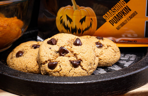 Low Carb Pumpkin Spice Protein Chocolate Chip Cookies