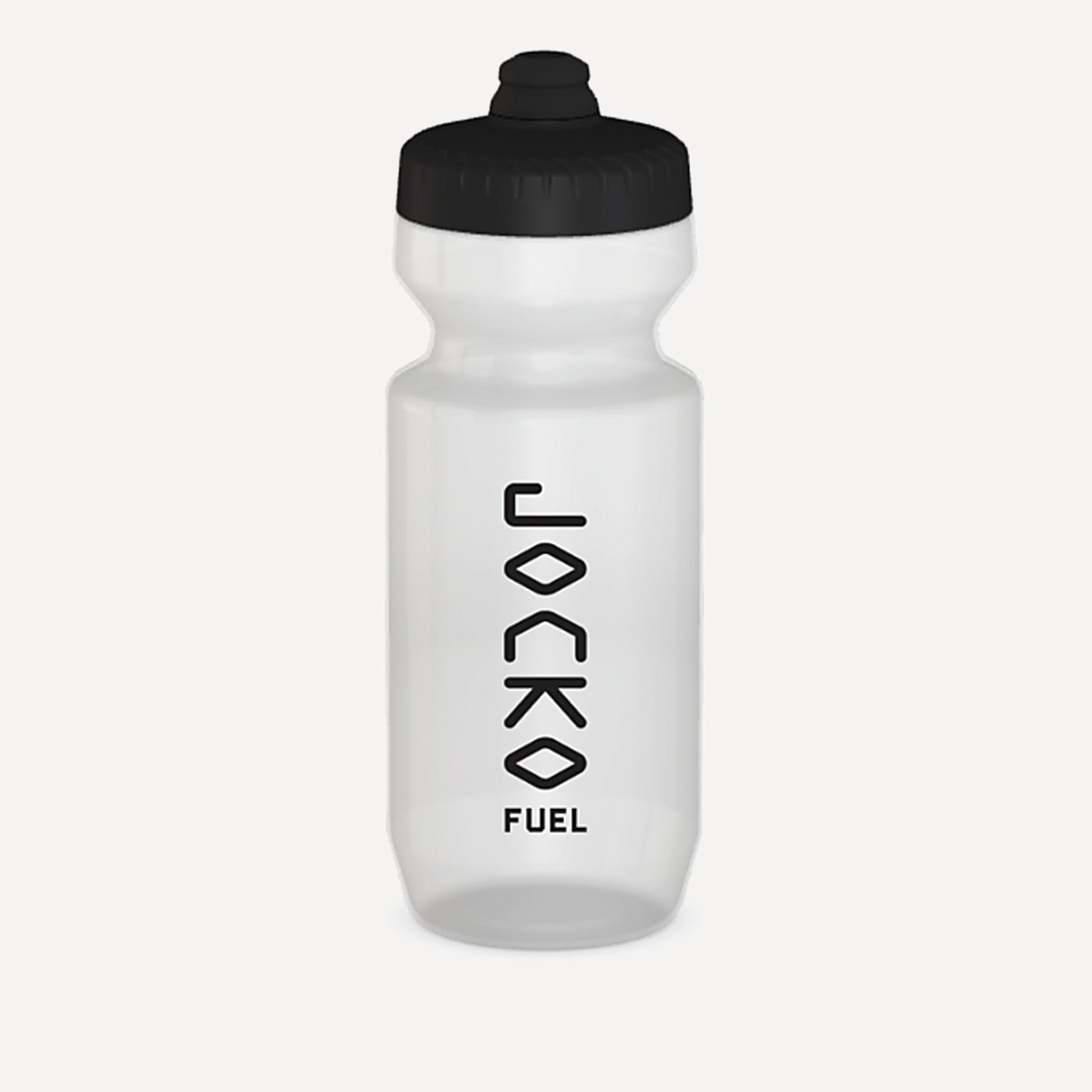 Jocko Fuel frosted sport water bottle with the JOCKO FUEL logo, front view