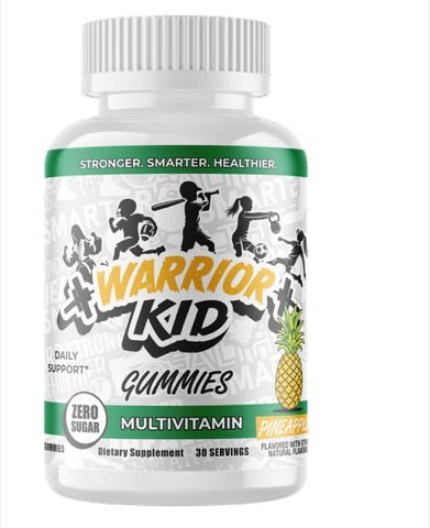 Warrior Kid Multivitamin Gummies, pineapple flavor, zero sugar